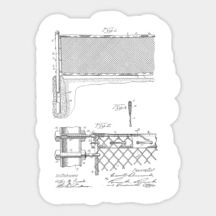 Tennis Net Vintage Patent Hand Drawing Sticker